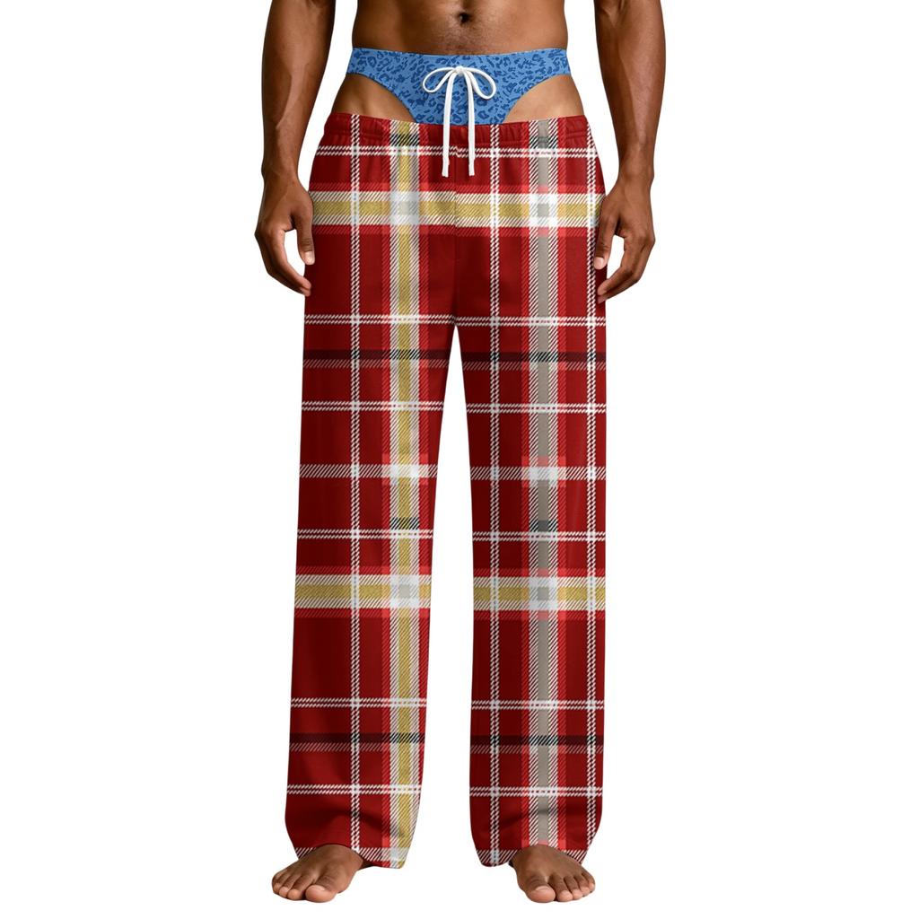 Pantaloni de pijama amuzanți pentru bărbați, cu imprimeu de lenjerie intimă