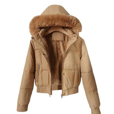 Winter Women Short Padded Coat Lamb Wool Patchwork Cotton Jacket Trendy Warm Outerwear