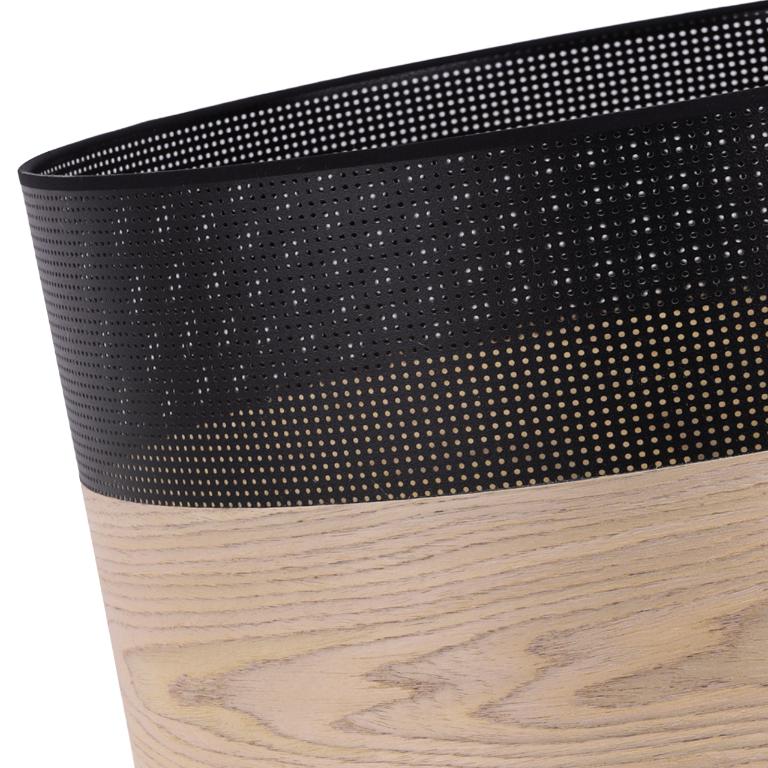 Single Hanging Lamp Classic Oak Veneer Lampshade 30Cm