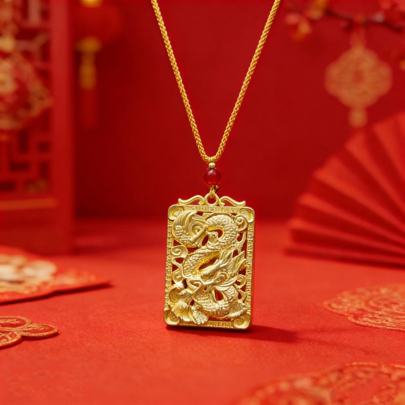 Dragon Pendant, Alloy Necklace, Gift, Hollow Necklace, Pendant Pendant, Metal Accessories, Decorative Feeling