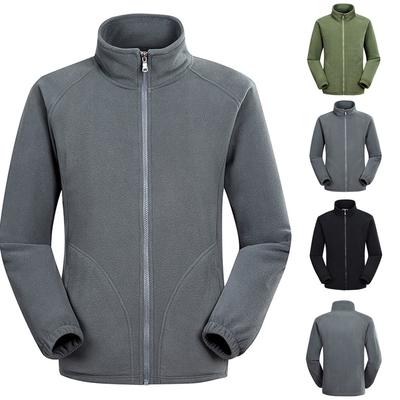 Manteau à col zippé en polaire double style hiver pour hommes
