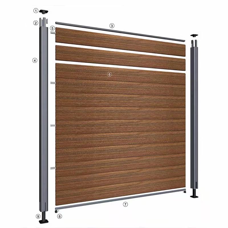 Aluminum Alloy Wood-Plastic Composite Fence for Gardens and Villas