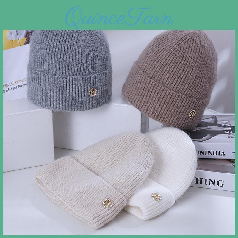 Knitted Winter Warm Womens Hat Hat Fleece Thickened Windproof Wool Hat