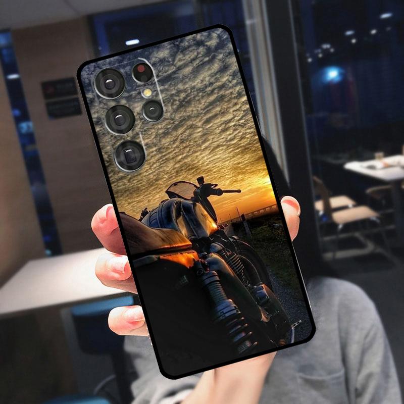 Vintage Motorcycle Cover For Samsung Galaxy S25 Ultra S24 S22 S21 S23 Plus S20 FE S9 S10 S24 FE Phone Case