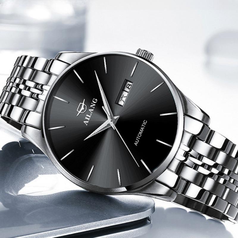 AILANG Men's Mechanical Watch Fully Automatic Ultra -thin Fashion Trend Men's Watch Bilateral Calendar Night Light Waterproof