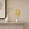 Metal Leaf Tabletop Ornament Gold Ginkgo/Monstera Leaf/Butterfly Figurine Modern Art Sculpture for Shelf