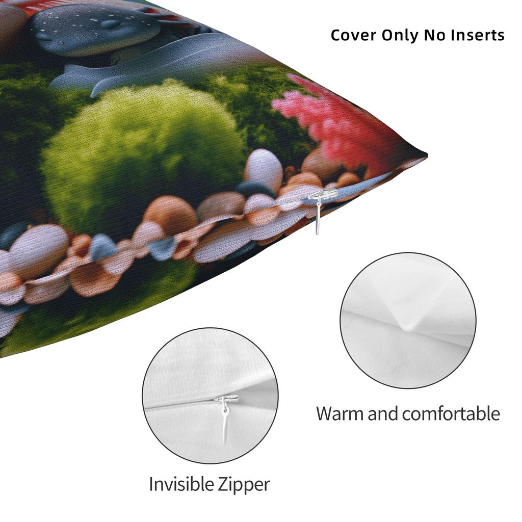 Cute Axolotl Pillow Cover Morden Pillow Case For Sofa Home Decor Custom Pillowcases Gift