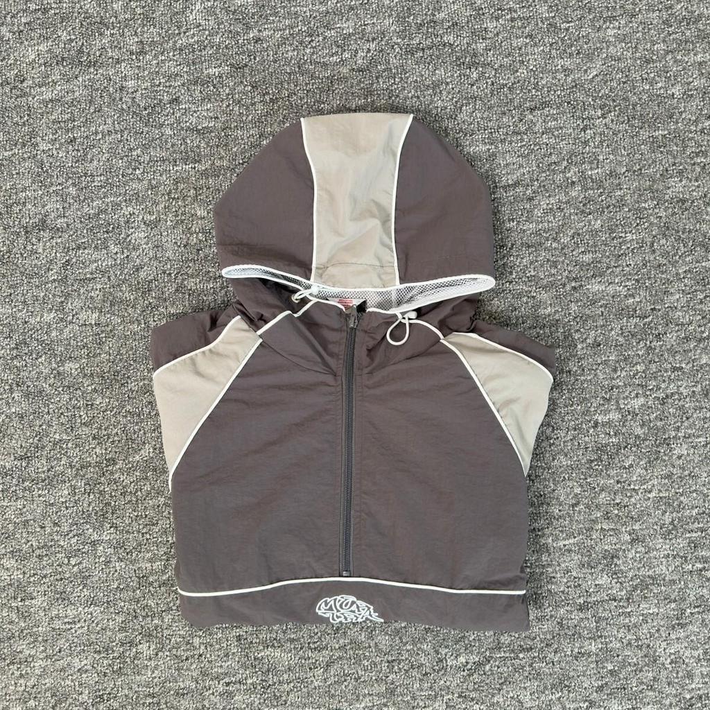 Mertra Retro Colorblock Windjacke & Lässige Sporthosen Set