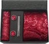 100% Silk Necktie Paisley Floral Mens Tie Top Quality Business Tie Pocket Square Tie Clip Cufflinks Set Classic For Men Gift Box
