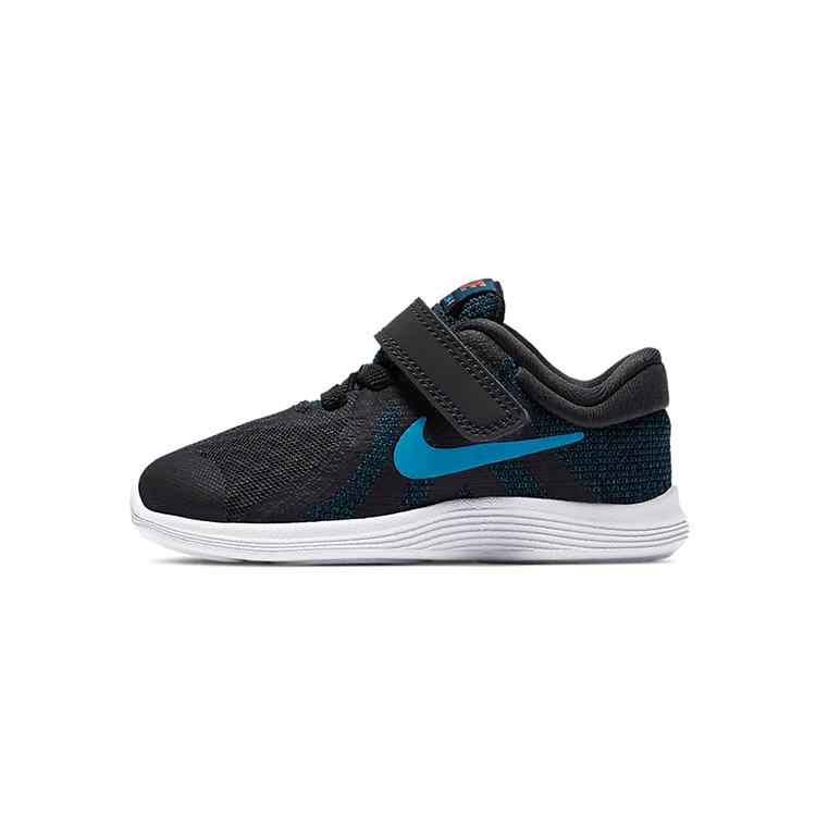 

Nike REVOLUTION 4 Fabric Low top Running Shoes Black Blue White Infant And Toddler 943304-016 22
