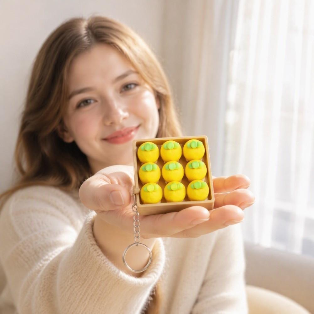 Simulation Fruit Keycaps Clicker NineGrid Keyboard Pendants Press Button Keychain Birthday Gift