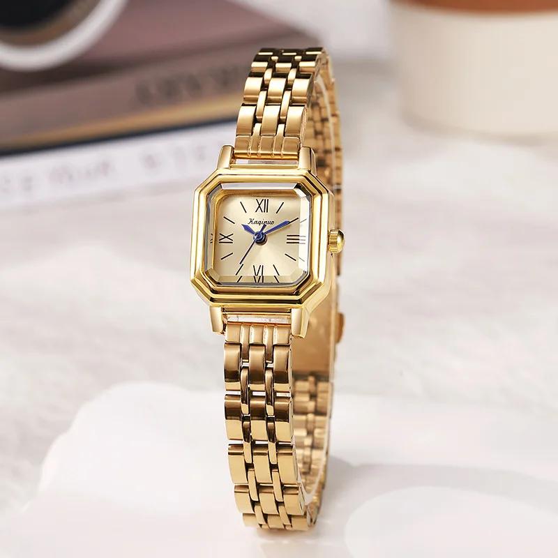 Moderne Edelstahlarmband-Armbanduhr Damen Kleines Zifferblatt Quarz-Uhr Damen Studenten-Uhr Geschenk Relojes Para Mujer Dropshipping