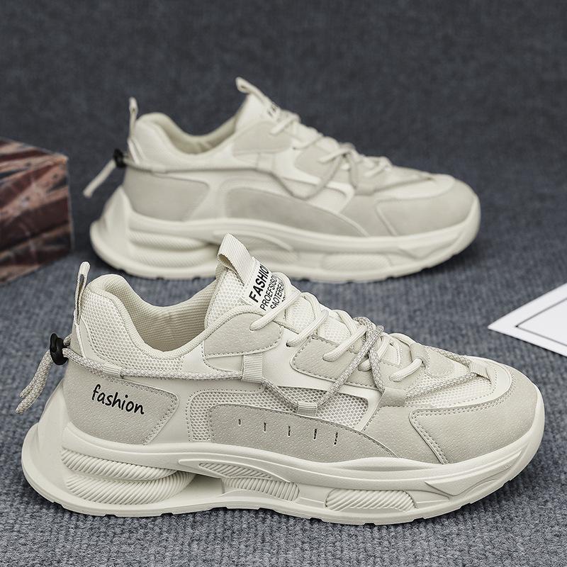 Men's Shoes New Breathable Mesh Sports Shoes Men's Versatile Height-increasing Board Shoes Casual Running Dad Shoes