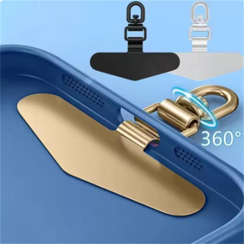 Upgrated 360 Rotatable Stainless Steel Phone Tether Tab Metal Patch Gasket Cellphone Lanyard Safety Connecter Piece New