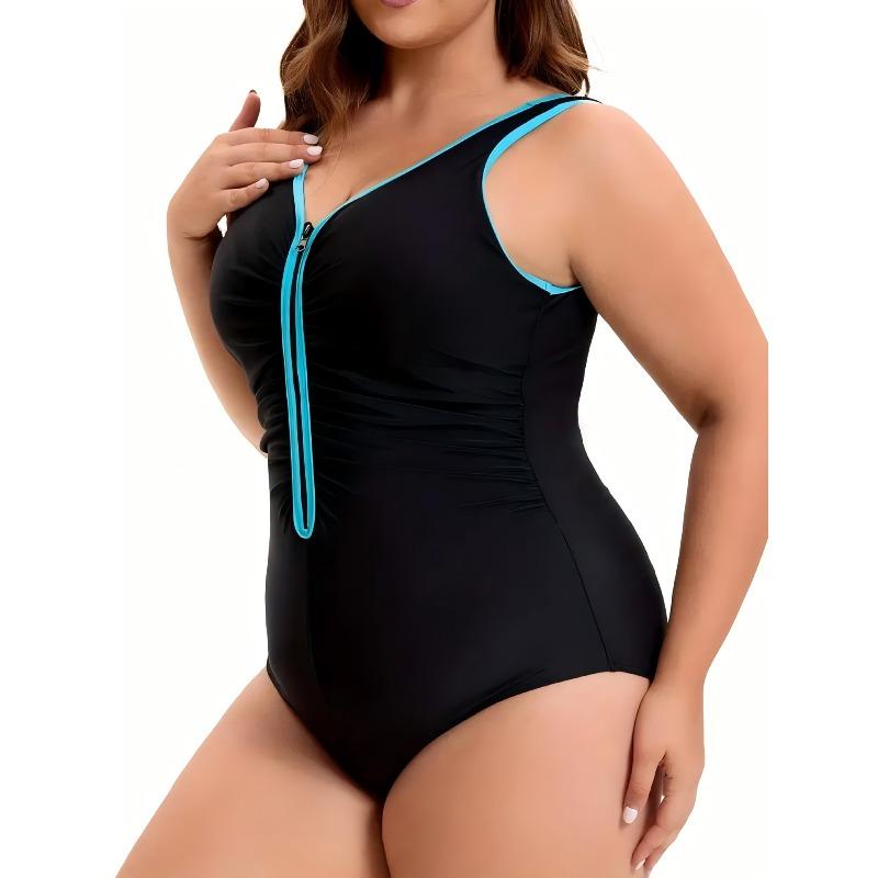 European and American Swimsuits Women's High-end Tight-fitting One-piece Swimsuits Bikini Plus-size Swimsuits