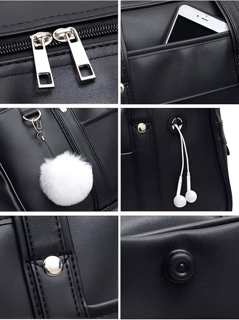 School Synthetic Bosdon A4 Student Large High Junior High Japanese Anime Cosplay Shoulder Everyday Use [Kawoly] Bag, Leather, Black, Student, JK,