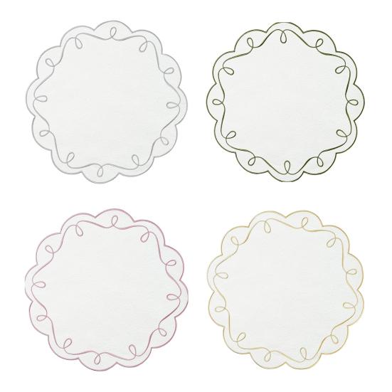 Sottopiatto Rotondo a Festoni Decorativo Ricamato Lavabile in Lavatrice Sottopiatto da Festa per Tavolo da Pranzo a Casa Matrimonio Sposa