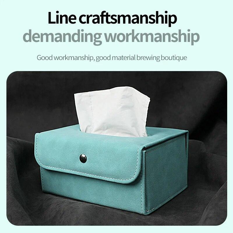 Upscale Car Tissue Box Towel Sets Car Center Console Tissue Box Holder Auto Interior Storage Decoration Car Accessories