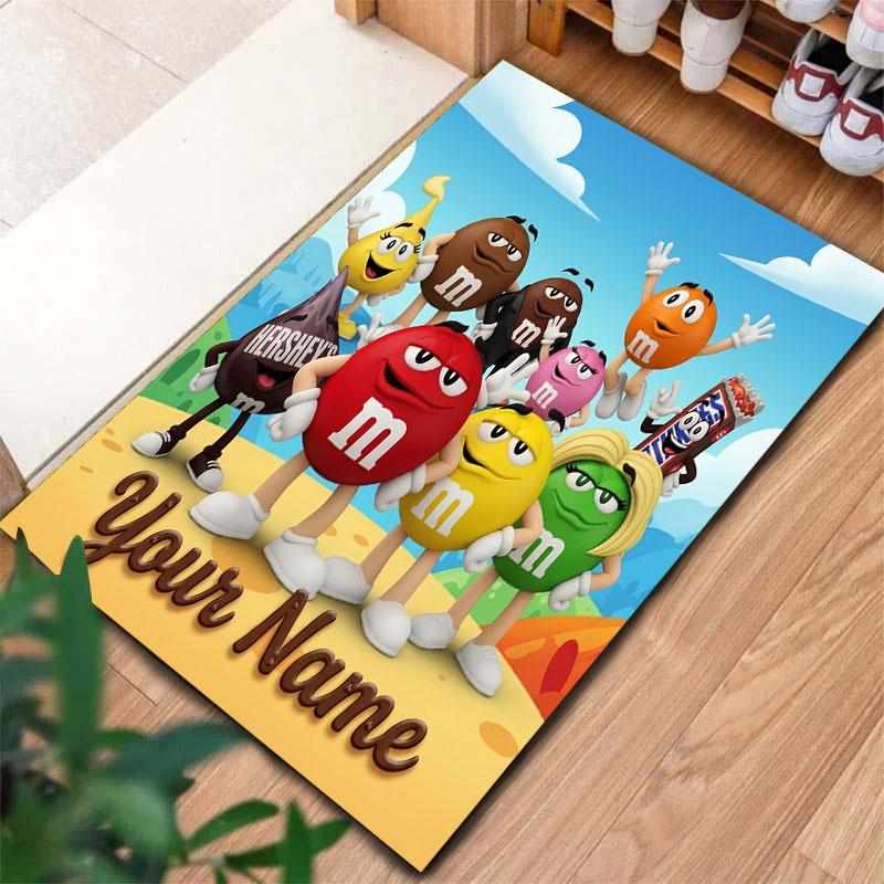 M&M's Custom Name Carpet Rug for Living Room Bedroom Home Sofa Decoration,Kids play Non-slip Floor Mat