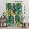 2pcs Palm Leaf Print Semi-Sheer Curtains - Rod Pocket Window Treatments for Bedroom   Living Room   Office   Kitchen   Study - Conte
