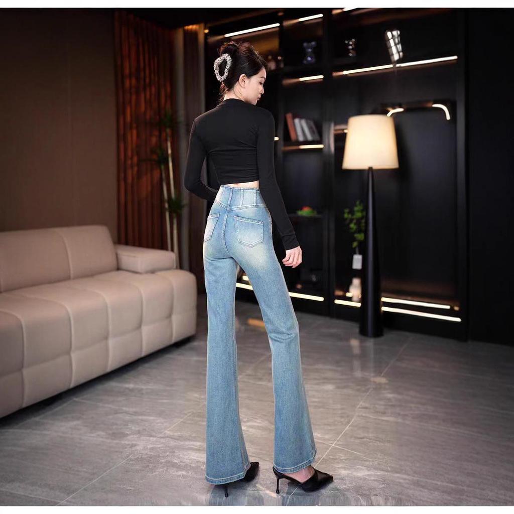 Women's High-Waisted Micro-Flare Jeans 2025 - Slimming Stretch Bootcut Pants for Autumn/Winter