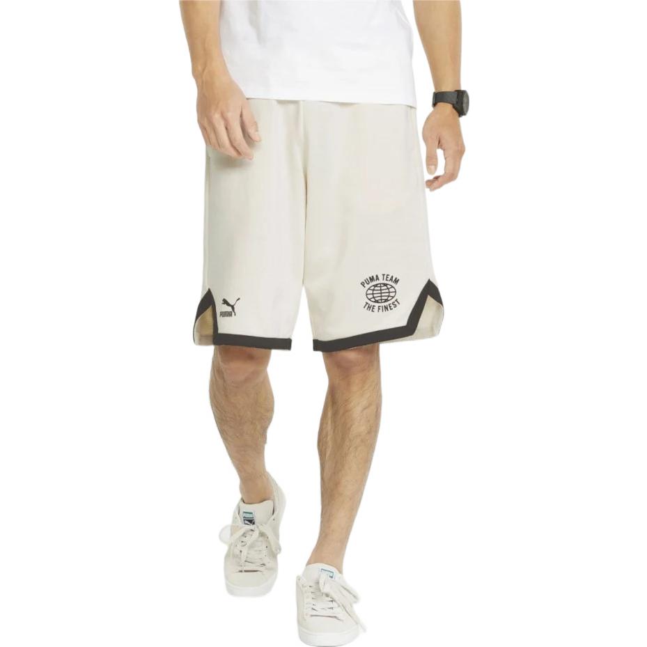 Puma Team Shorts 8" Pt Sports Casual Colorblock Logo Knit Men bottoms White 536923-65