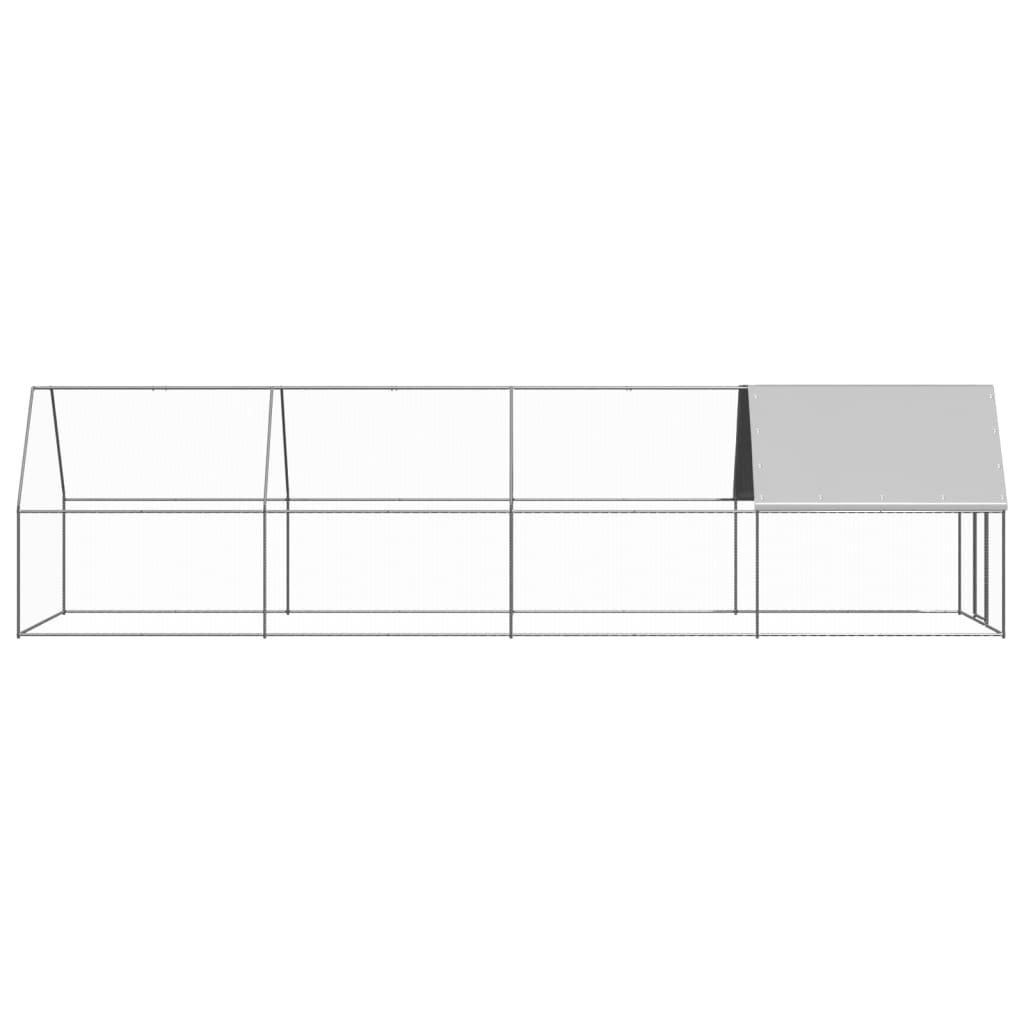 Vidaxl Gabbia Esterna Per Polli, 2X8X2 M, Acciaio Zincato