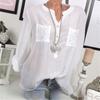 Chic Lace Shirt Autumn Women V-neck Long Blouse Loose Plus Size Sleeve S-5xl