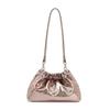 Small gold ball chain pleated cloud bag portable shoulder underarm bag black leather design niche messenger bag