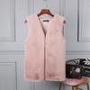Europe, America, autumn and winter new fur fur vest women's medium and long vest imitation rabbit fur vest thin coat