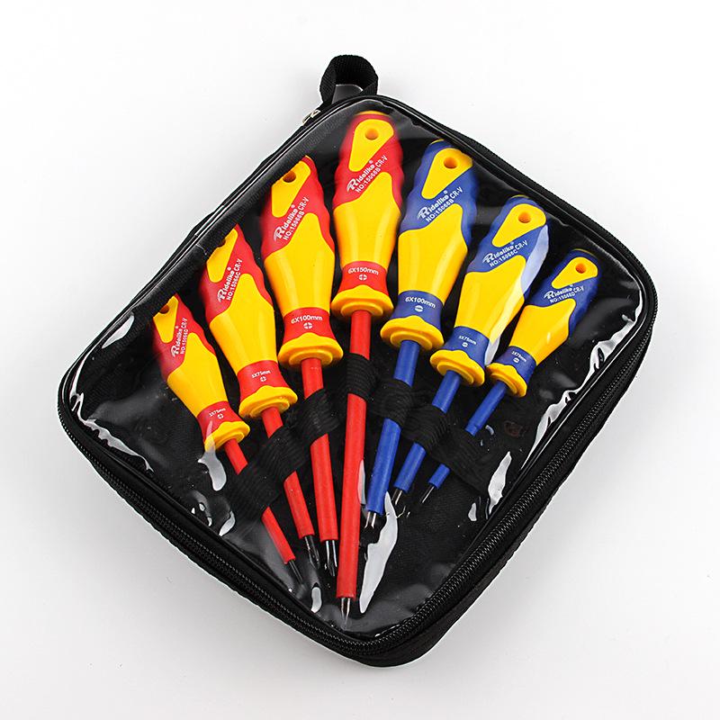 9-Piece Insulated Electrician s Screwdriver Set with High Voltage Tester 7-Piece Set (Standard)