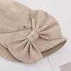 Women S Korean Style Winter Autumn Octagonal Hat Bow Decor Warm Sun Protection Cap