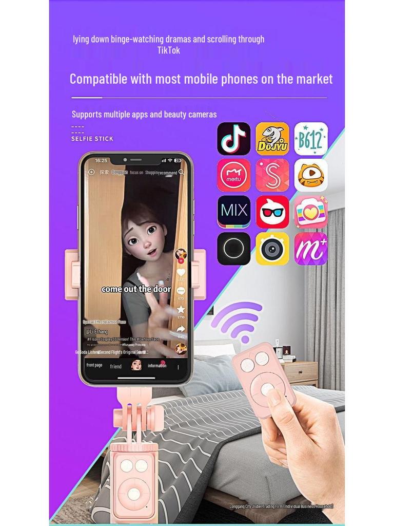 Tragbarer Bodenständer-Selfie-Stick & Stativ für Outdoor-Live-Übertragung