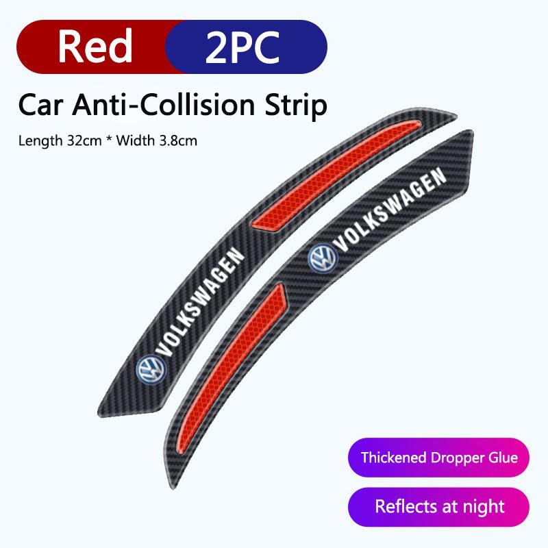 Carbon Fiber Car Sticker Reflective Warning Safety Tape Anti Collision Stickers For VW Volkswagen MK4 Bora Golf Jetta Passat GTI ze1