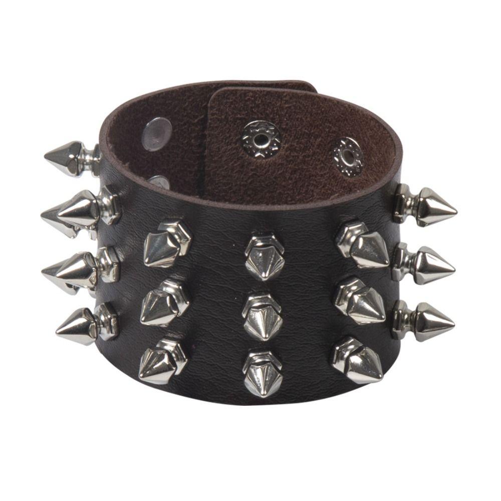 Punk Pu ādas radzēm aproce Gothic Cuff rokassprādze unisex melna aproce