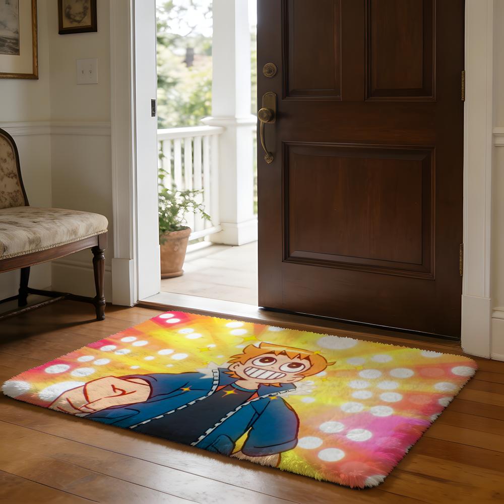 SScott Pilgrim VS The World Floor Mat Soft Flannel Absorbent Mat Non-Slip Rug Home Bedroom Bathroom