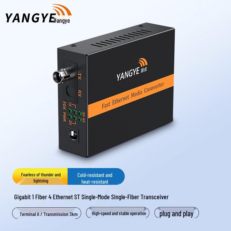 Gigabit Single Mode Single Fiber Optic Media Converter