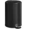 20-Liter Kitchen Trash Can, Fingerprint-Resistant Metal Waste Bin with Soft-Close Lid, Foot Pedal and Removable Bucket, Black