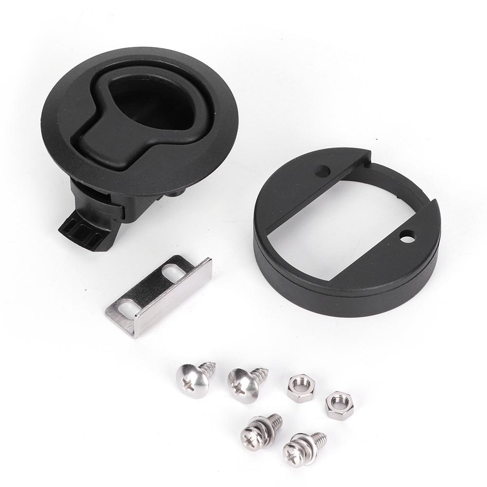 Round Black Flush Pull Slam Latch Deck Hatch Handle Lock for Marine Boat RV Drawers
