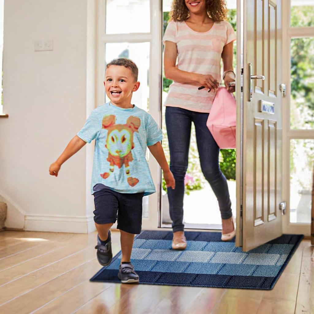 Anti Slip Front Door Mat | (38x58cm) Living Room Rugs for Entrance | Essential Small Rug for Office, Bedroom & Kitchen