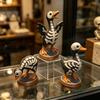 3Pcs Halloween Spooky Skeleton Goose Figurine, Miniature Skeleton Goose Resin Statue, Skeleton Animal Sculpture Desktop Ornament for Home, Office,