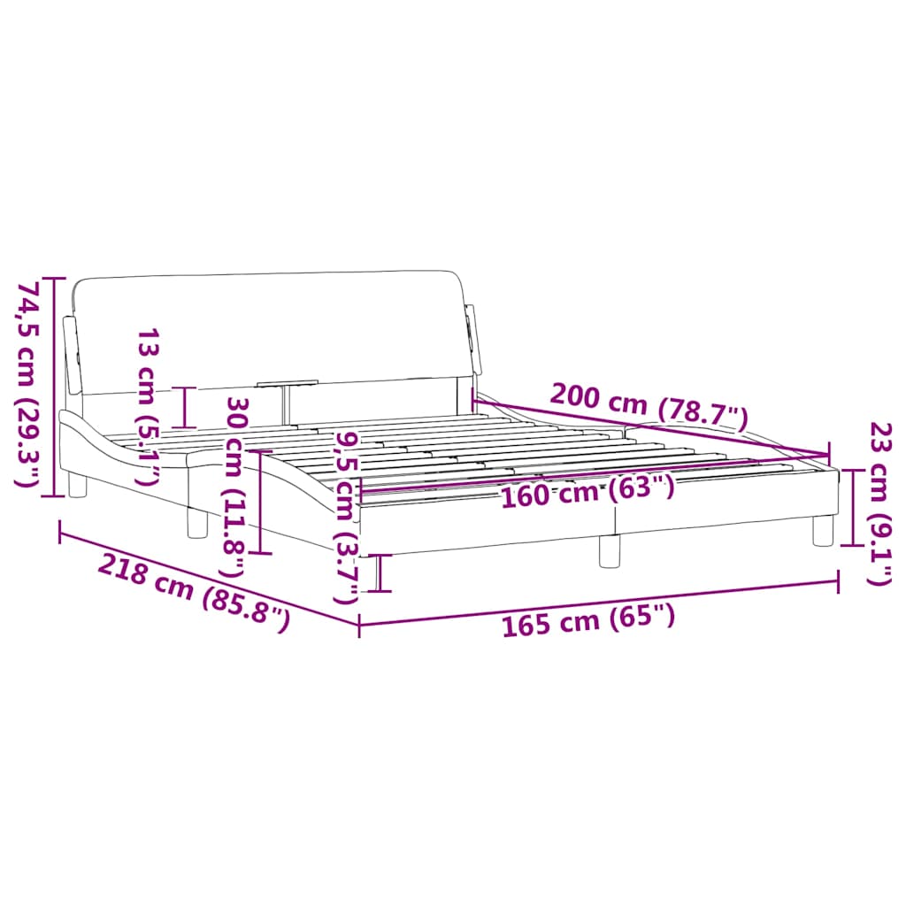Bed Frame Dover Dark Green 160 x 200 cm Velvet