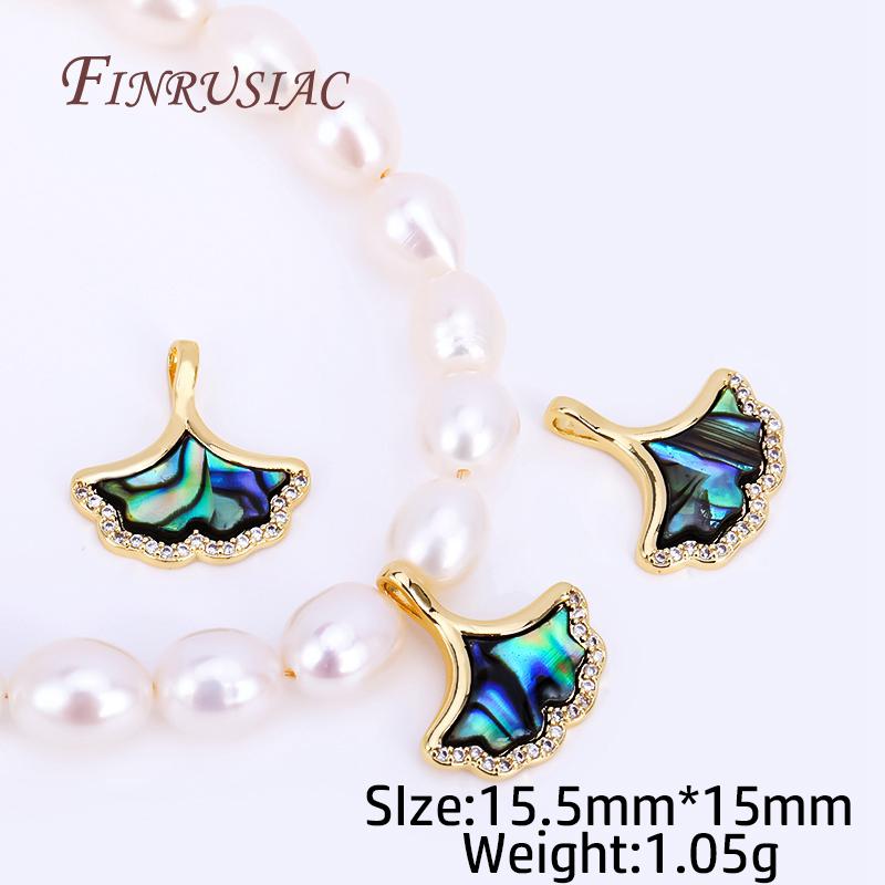 18K Real Gold Plated Abalone Shell Classic Pendants For Necklace Making,Charms DIY Jewelry Making Findings Accessories