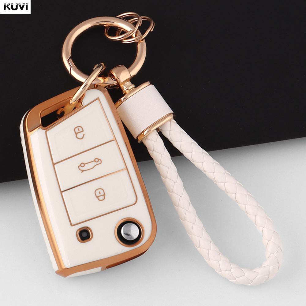 Tpu 3 4 Buttons Car Flip Key Case Cover For Vw Volkswagen Golf 7 Mk7 Tiguan Mk2 For Seat Ateca Leon Fr 2 Ibiza For Skoda Octavia