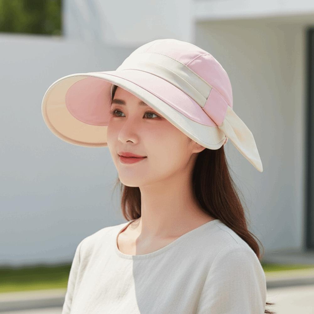 Breathable Wide Brim Sun Cap Polyester Sunscreen Empty Top Hat Women Sunshade Hat  Sport