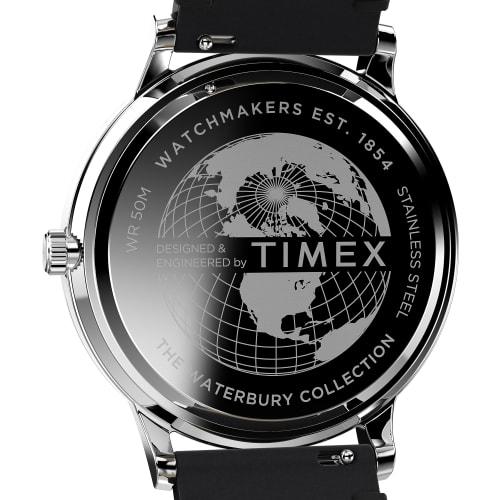 Timex Men's Waterbury Traditional, Black/White/Stainless Steel. One Size, 40mm Waterbury Classic Watch.