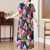 Abiti eleganti taglie forti per donna Abito lungo vintage a maniche corte allentato casual