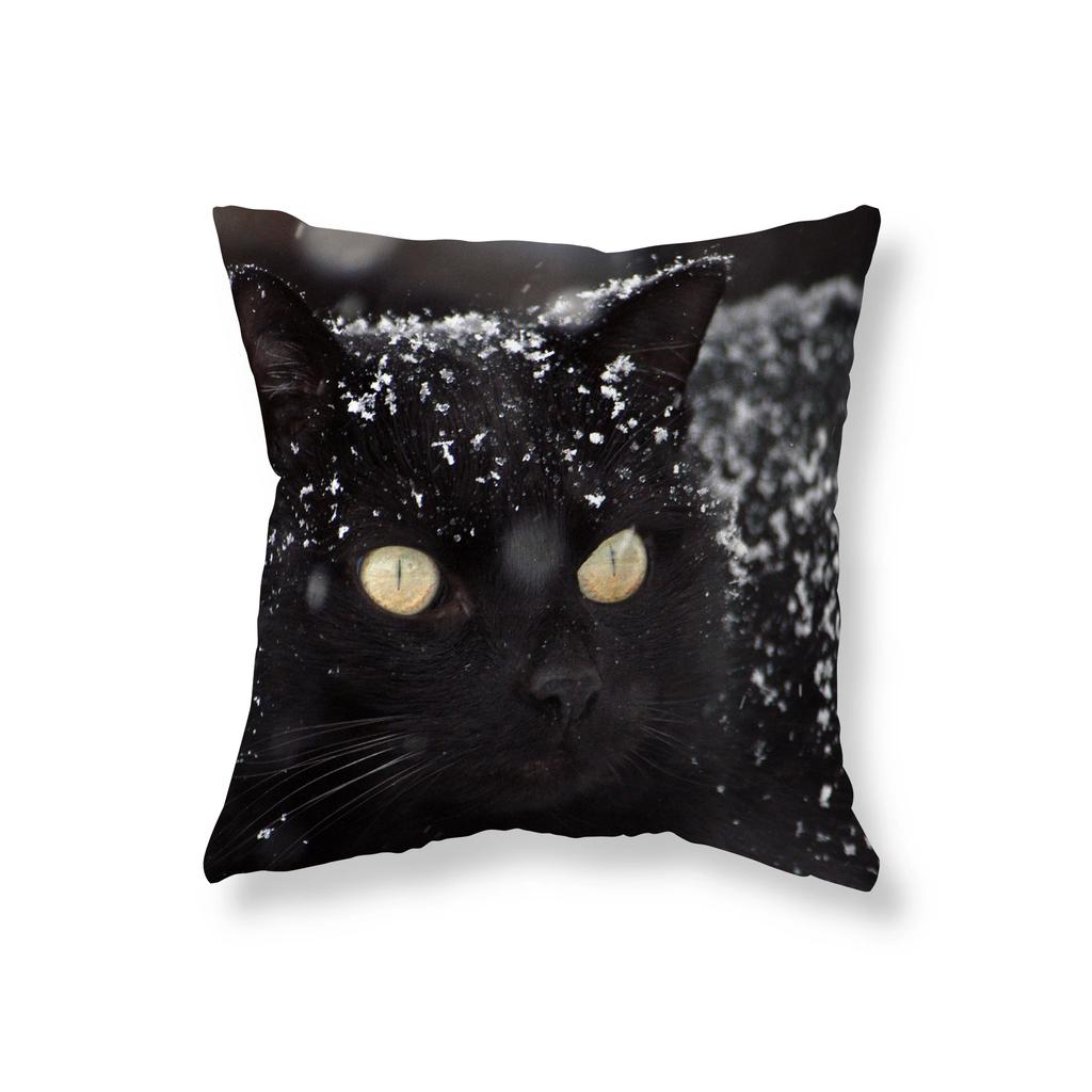 Cute Funny Black Cat Pillowcase   Sofa Car Decoration Office Game Chair Cushion Cover Room Home