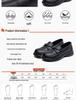 Women's Black Leather Loafers - Soft Sole, Flat Bottom, British Style Slip-on for Work & Commute