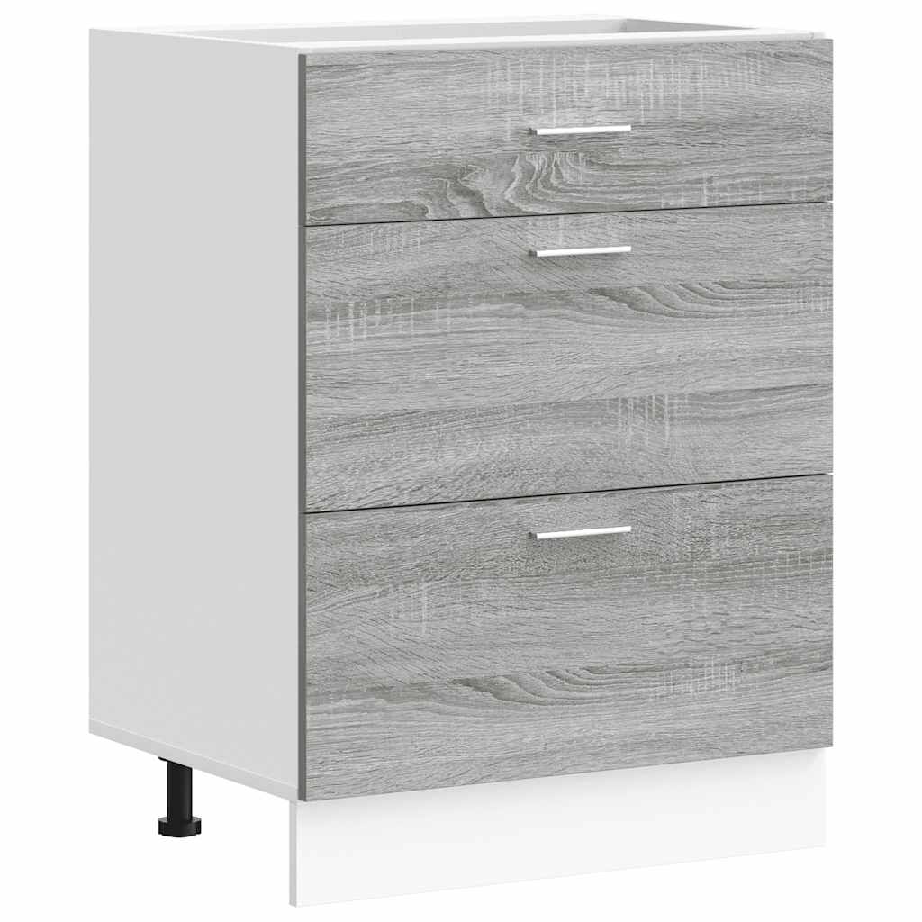 Lyon Kitchen Base Cabinet Grey Sonoma Wood Based Panel